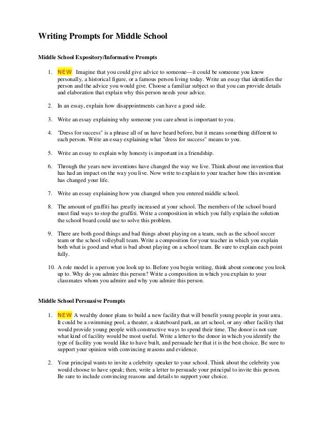 Middle School Expository Essay Example and Outline